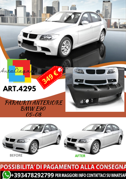 💥ART.4295 Paraurti Anteriore adatto per BMW E90 05-08 LOOK M3💥