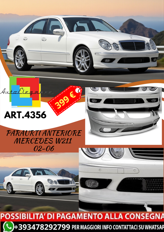 💥ART.4356 Paraurti Anteriore adatto per MERCEDES W211 02-06 LOOK AMG💥
