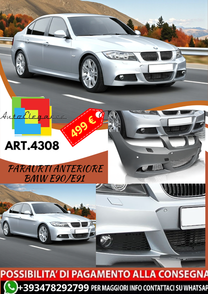 💥ART.4308 Paraurti Anteriore adatto per BMW E90/E91 09-11 LOOK M3💥