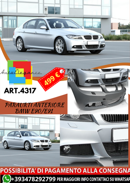 💥ART.4317 Paraurti Anteriore adatto per BMW E90/E91 09-11 LOOK M3💥