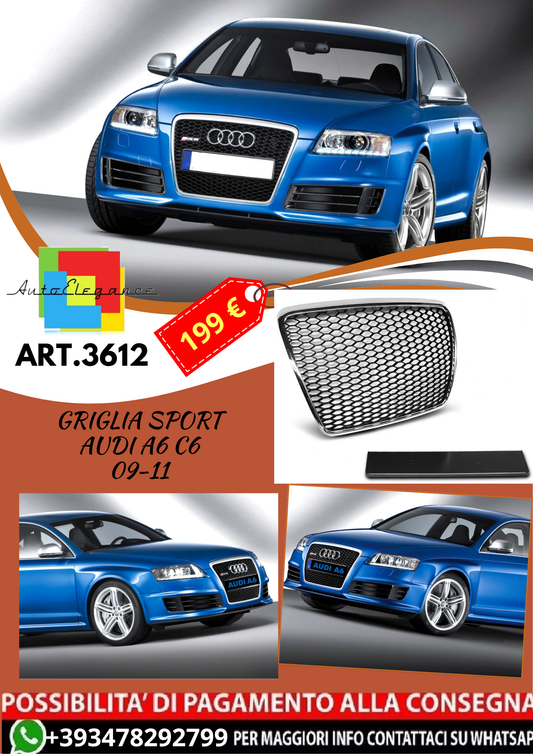 💥ART.3612 GRIGLIA SPORT adatto per AUDI A6 C6 09-11💥