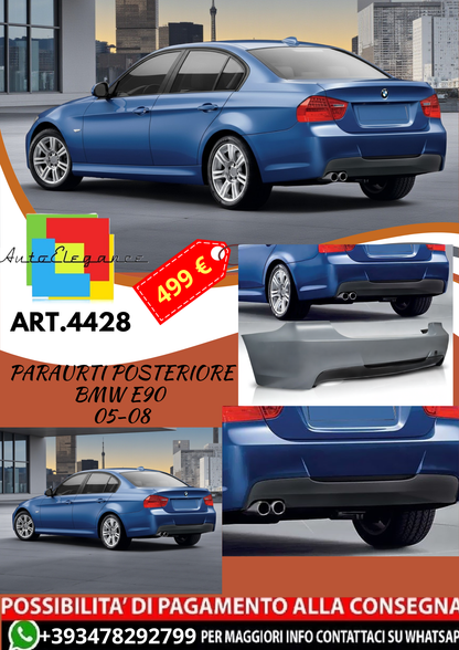 💥ART.4428 Paraurti Posteriore adatto per BMW E90 05-08 LOOK M3💥