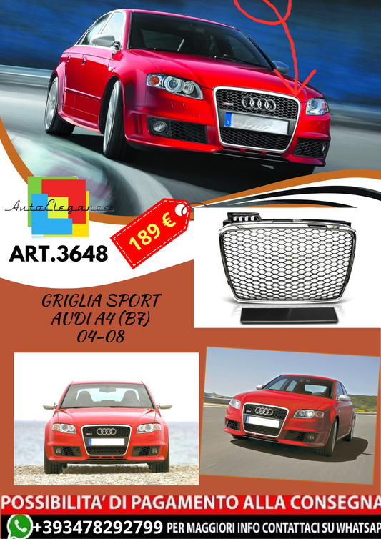 💥ART.3648 GRIGLIA SPORT adatto per AUDI A4 (B7) 04-08💥