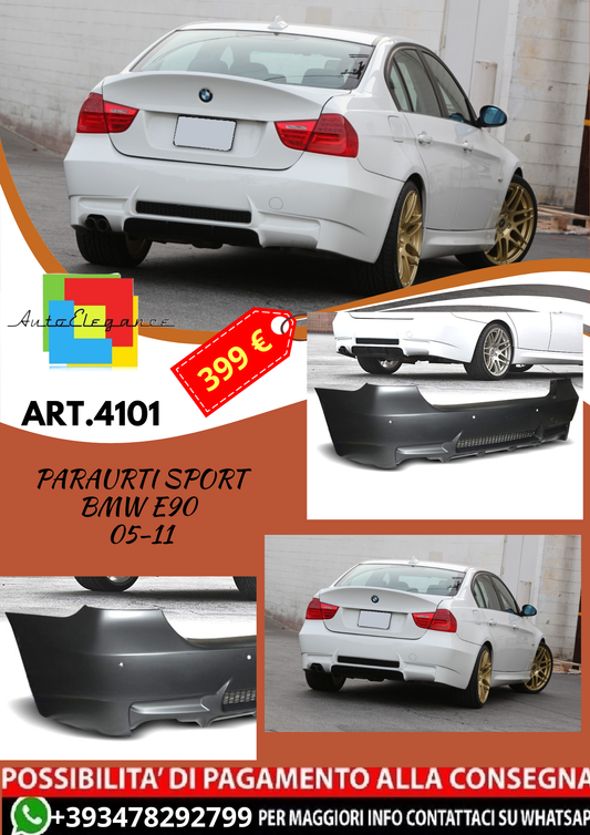 💥ART.4101 PARAURTI POSTERIORE SPORT adatto per BMW E90 05-11 LOOK M3💥