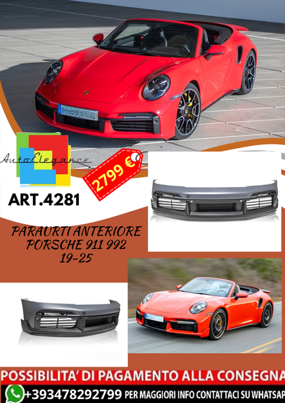 💥ART.4281 Paraurti Anteriore adatto per PORSCHE 911 992 19-25💥