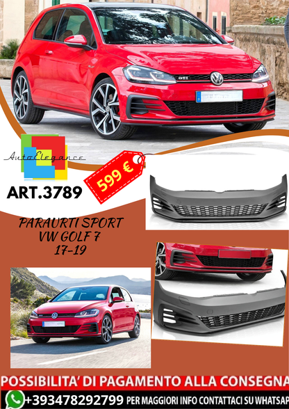 💥ART.3789 PARAURTI ANTERIORE SPORT adato per VW GOLF 7 17-19 LOOK GTI💥