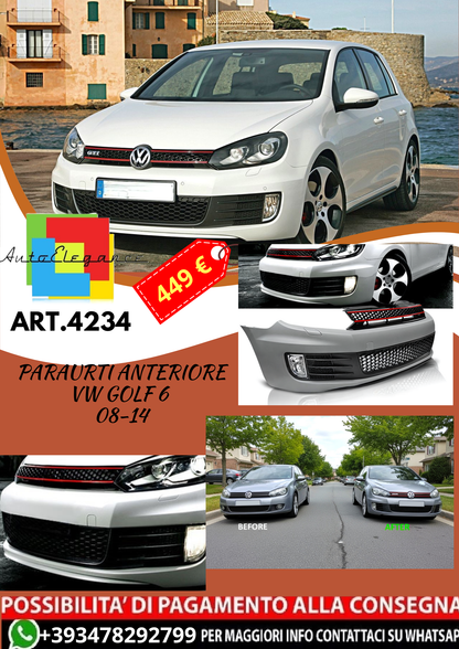 💥ART.4234 Paraurti Anteriore adatto per VW GOLF 6 08-14 LOOK GTI💥