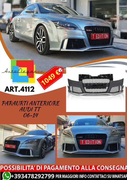 💥ART.4112 Paraurti Anteriore adatto per AUDI TT 06-14 LOOK S LINE💥