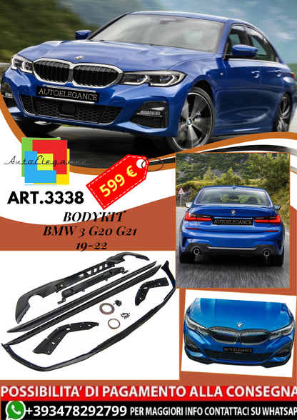 💥ART.3338 BODYKIT SPORT NERO STILE PERFORMANCE adatto a BMW 3 G20 G21 19-22💥