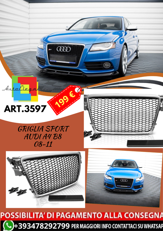 💥ART.3597 GRIGLIA SPORT adatto per AUDI A4 B8 08-11💥