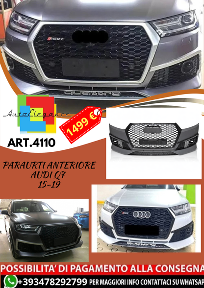 💥ART.4110 Paraurti Anteriore adatto per AUDI Q7 15-19 LOOK RS LINE💥