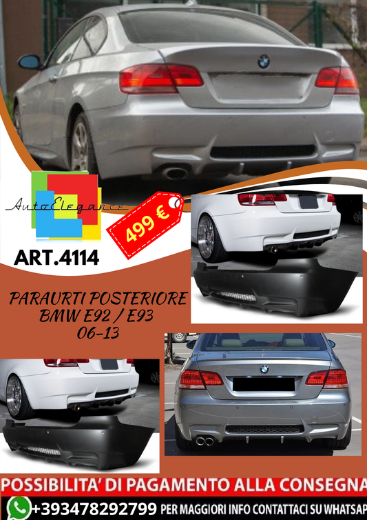 💥ART.4114 Paraurti Posteriore adatto per BMW E92 / E93 06-13💥