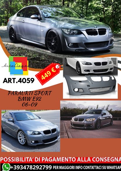 💥ART.4059 PARAURTI ANTERIORE SPORT adatto per BMW E92 06-09 LOOK M3💥