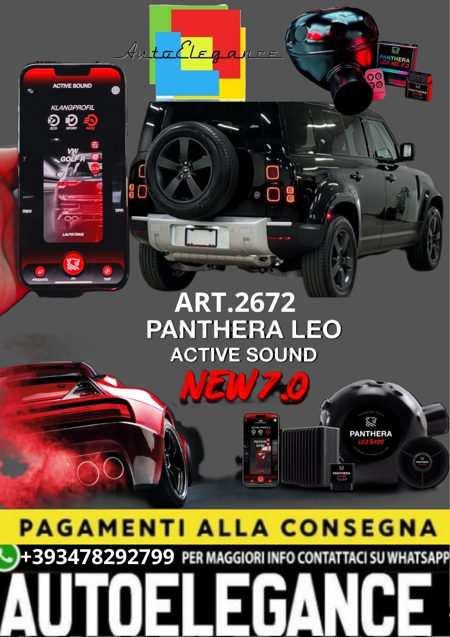 💥ART.2672 PANTHERA SOUND SYSTEM ADATTO PER LAND ROVER DEFENDER MK4 110💥