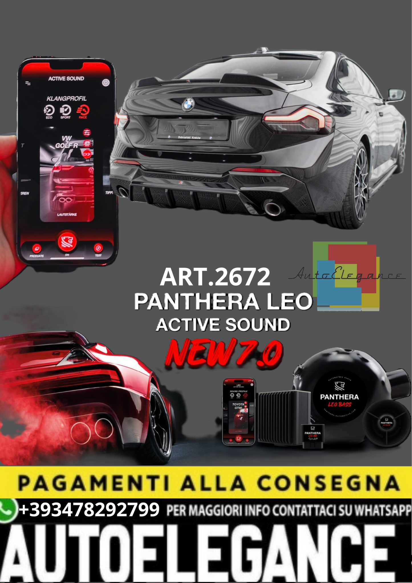 💥💣 ART.2672 PANTHERA SOUND SYSTEM ADATTO PER  BMW Seria 2 G42 💣💥