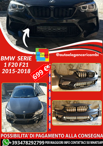 ART.1527 PARAURTI ANTERIORE BMW  SERIE 1 F20 F21 2015-2018 LCI LOOK M2