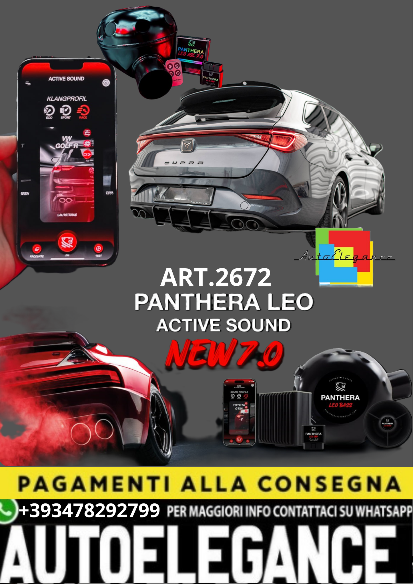 💥💣 ART.2672 PANTHERA SOUND SYSTEM ADATTO PER CUPRA LEON💣💥