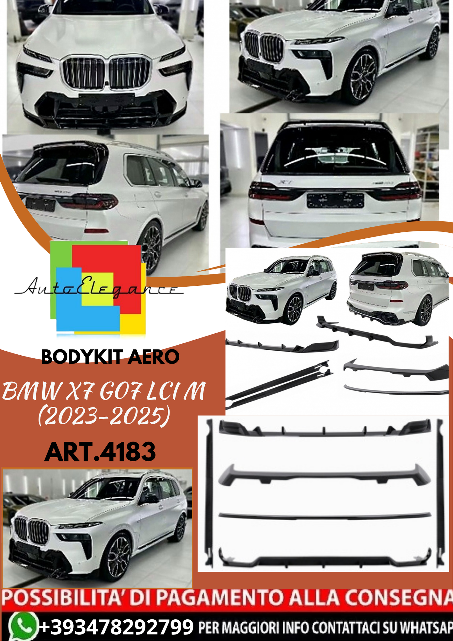 💥ART.4183 Aero Bodykit adatto per BMW X7 G07 LCI M-Tech (2023-2025) 💥
