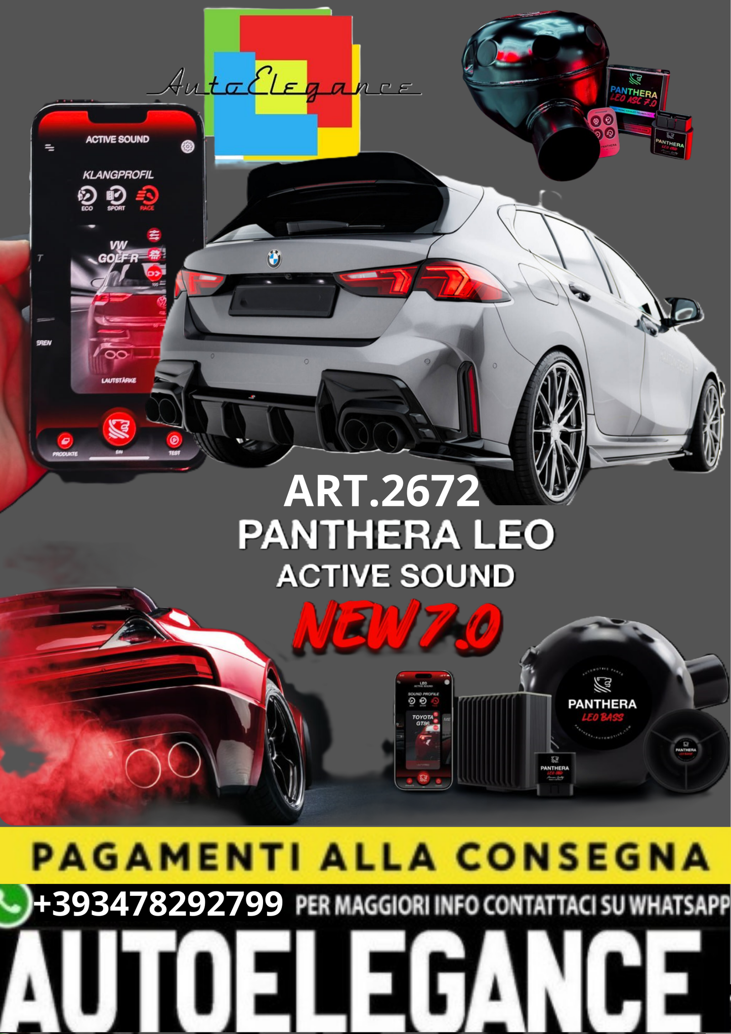 💥💣 ART.2672 PANTHERA SOUND SYSTEM ADATTO PER BMW M1 / M135i F70💣💥