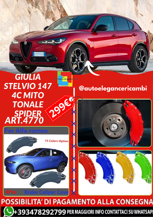 ART.4770 Pinzze adatto per Alfa Romeo Giulia Stelvio 147 4C MITO TONALE Spider