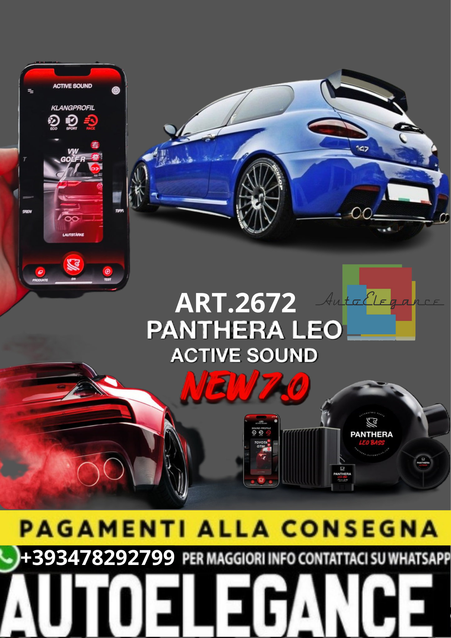 💥💣 ART.2672 PANTHERA SOUND SYSTEM ADATTO PER ALFA ROMEO 147  💣💥