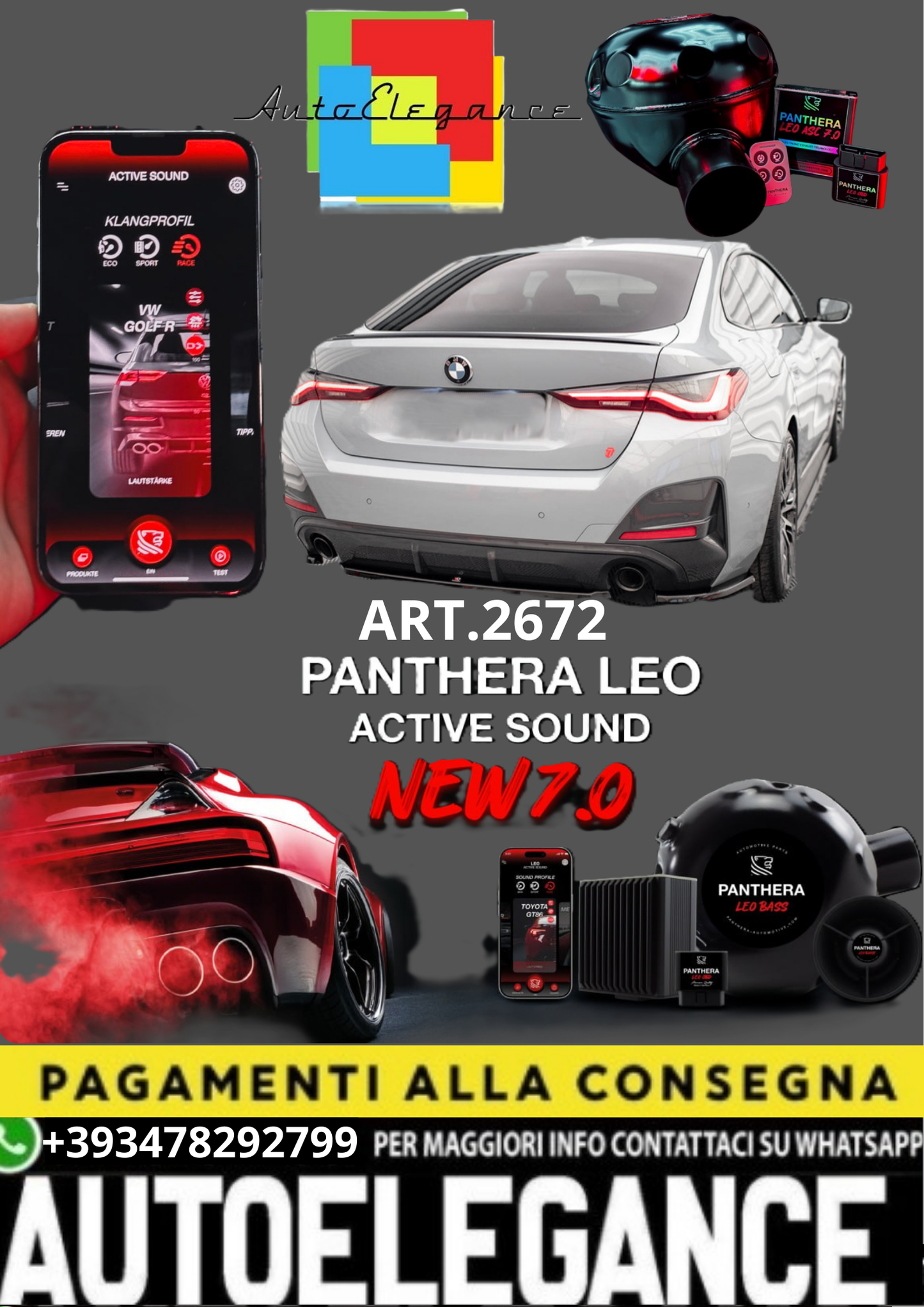 💥💣 ART.2672 PANTHERA SOUND SYSTEM ADATTO PER BMW 4 / M4 / M440i G26 💣💥