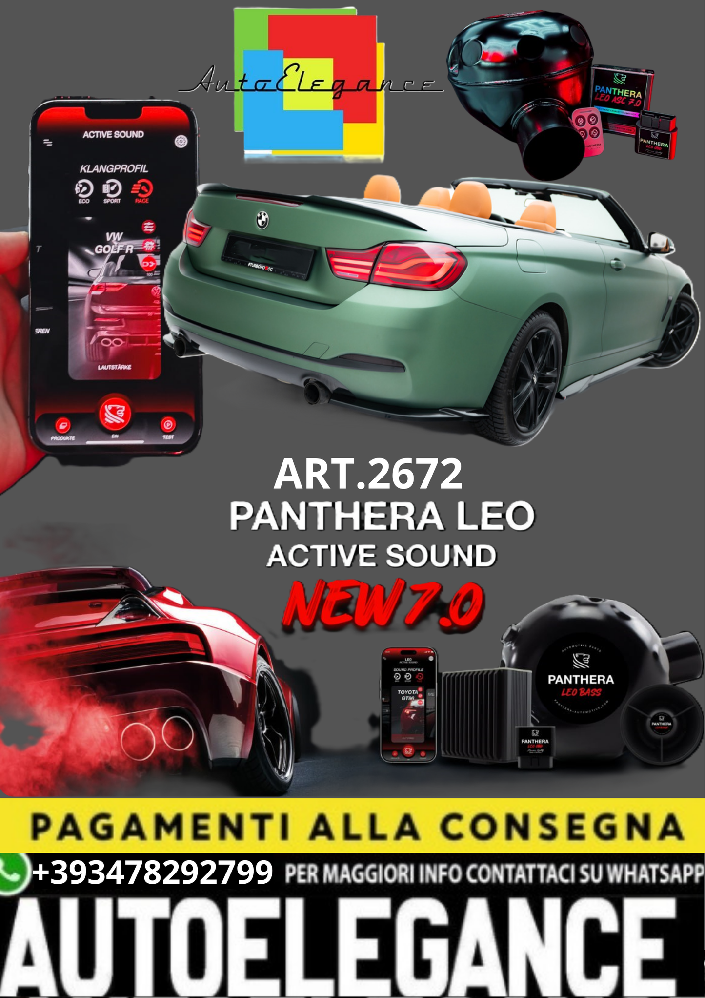 💥💣 ART.2672 PANTHERA SOUND SYSTEM ADATTO PER BMW 4 CABRIOLET F33 💣💥