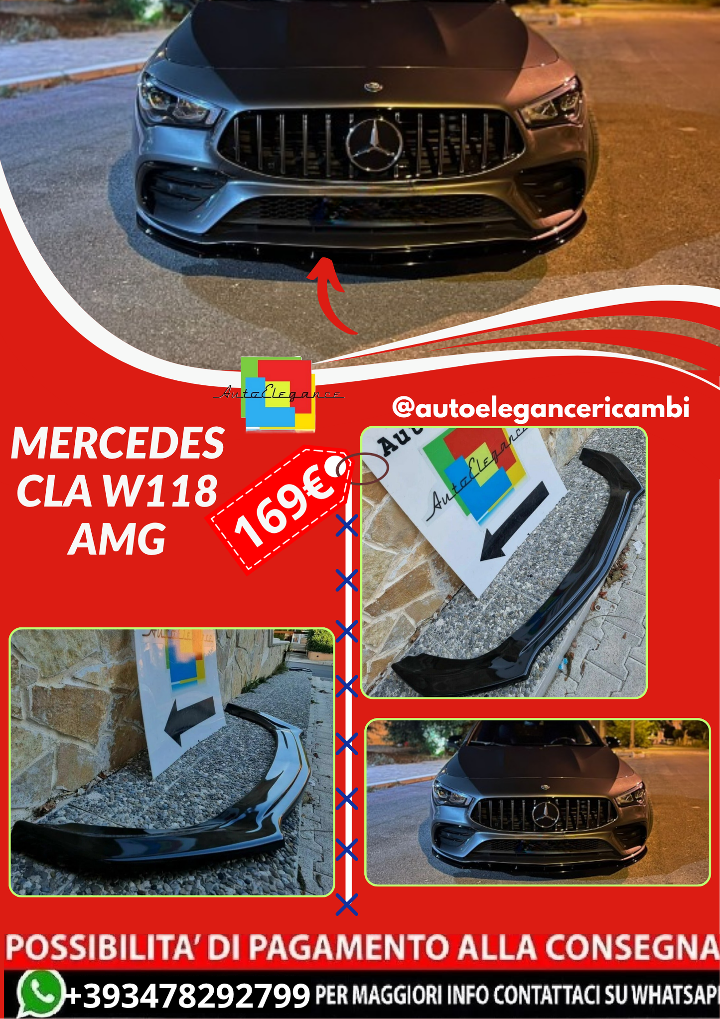 ART. 0178 SPLITTER MERCEDES CLA W118 AMG
