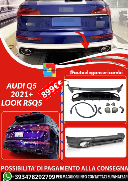 ART.4319  Paraurti Posteriore adatto per Audi Q5 2021+ Look RSQ5