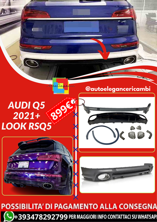 ART.4319  Paraurti Posteriore adatto per Audi Q5 2021+ Look RSQ5