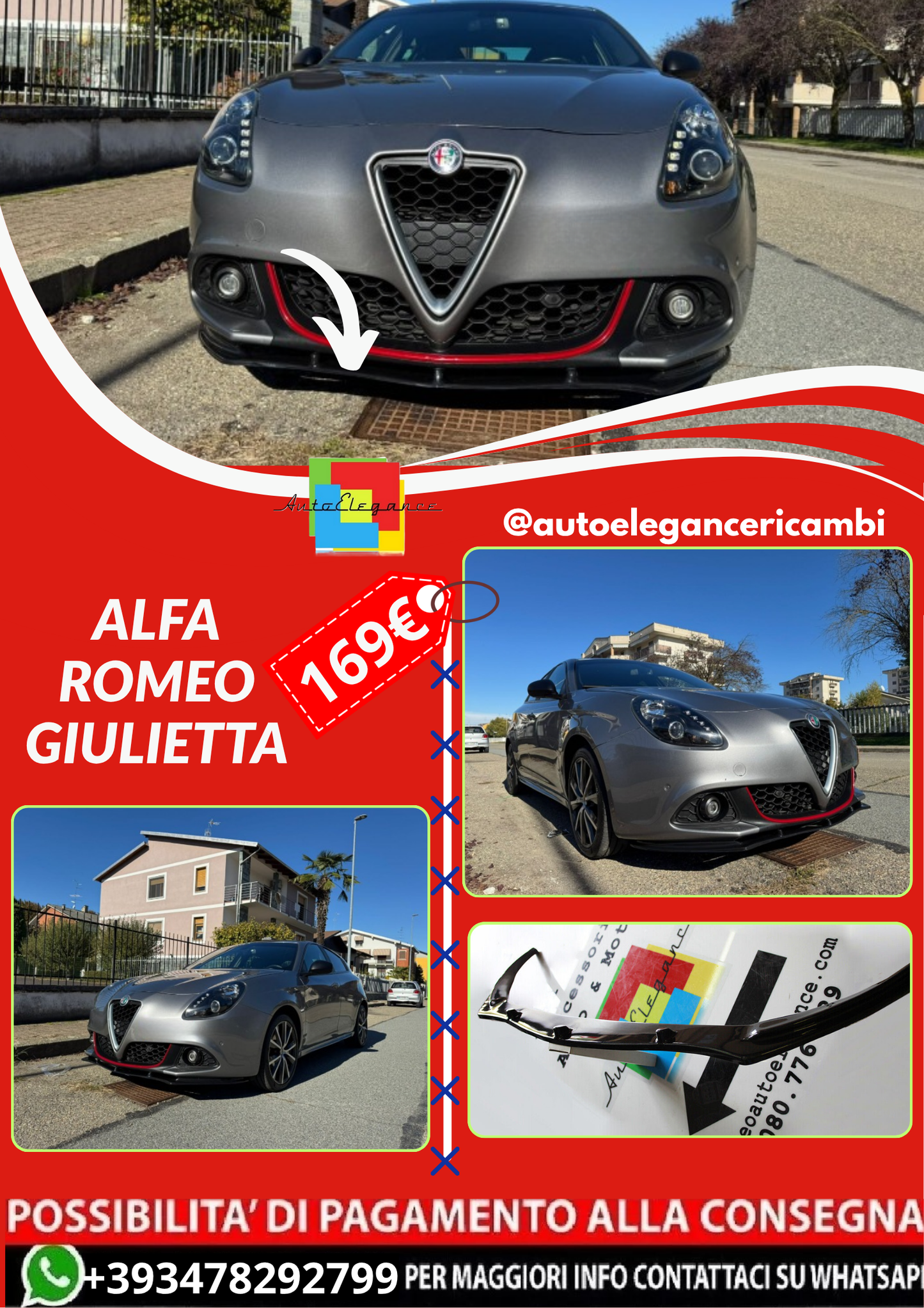 ART. 0059 SPLITTER ALFA ROMEO NERO LUCIDO (GIULIETTA)