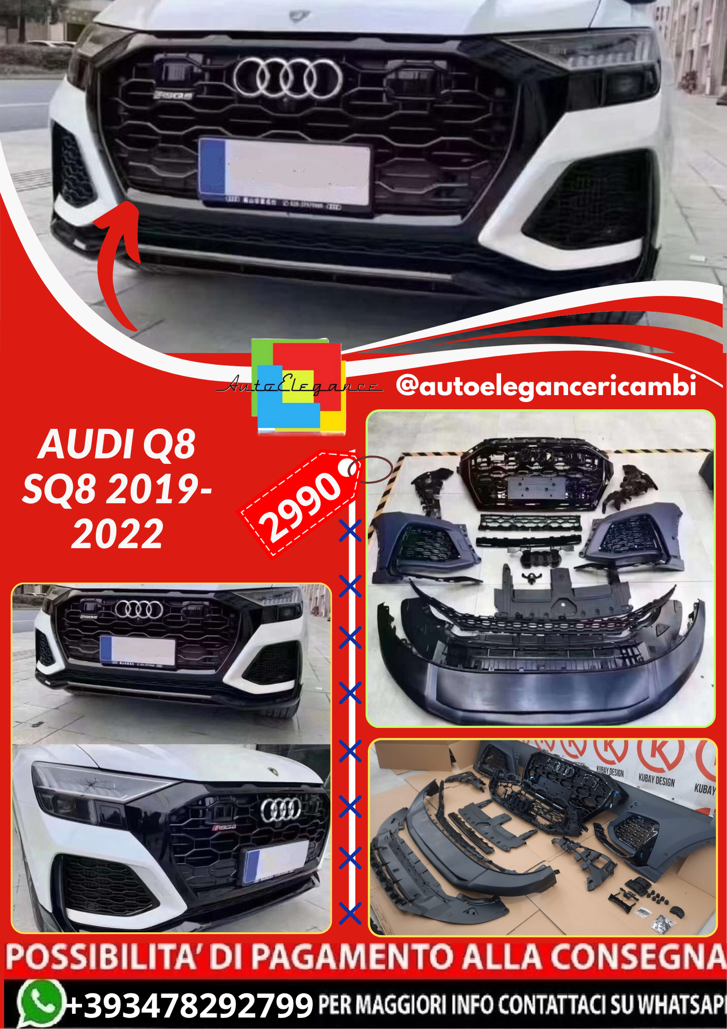 ART.4507 PARAURTI ANTERIORI  Audi Q8 SQ8 2019-2022