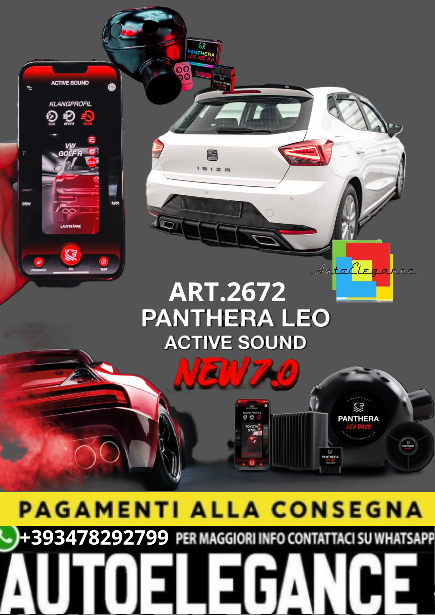 💥💣 ART.2672 PANTHERA SOUND SYSTEM ADATTO PER SEAT IBIZA FR/ STANDART MK5💣💥