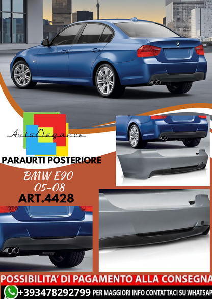 💥ART.4428 Paraurti Posteriore adatto per BMW E90 05-08 LOOK M3💥