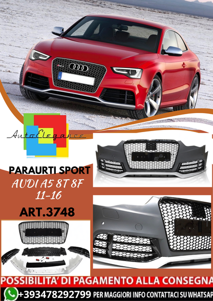 💥ART.3784 PARAURTI ANTERIORE SPORT adatto per AUDI A5 8T 8F 11-16 LOOK RS5💥