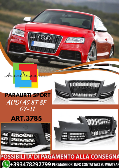 💥ART.3785 PARAURTI ANTERIORE SPORT adatto per AUDI A5 8T 8F 07-11 LOOK RS5💥