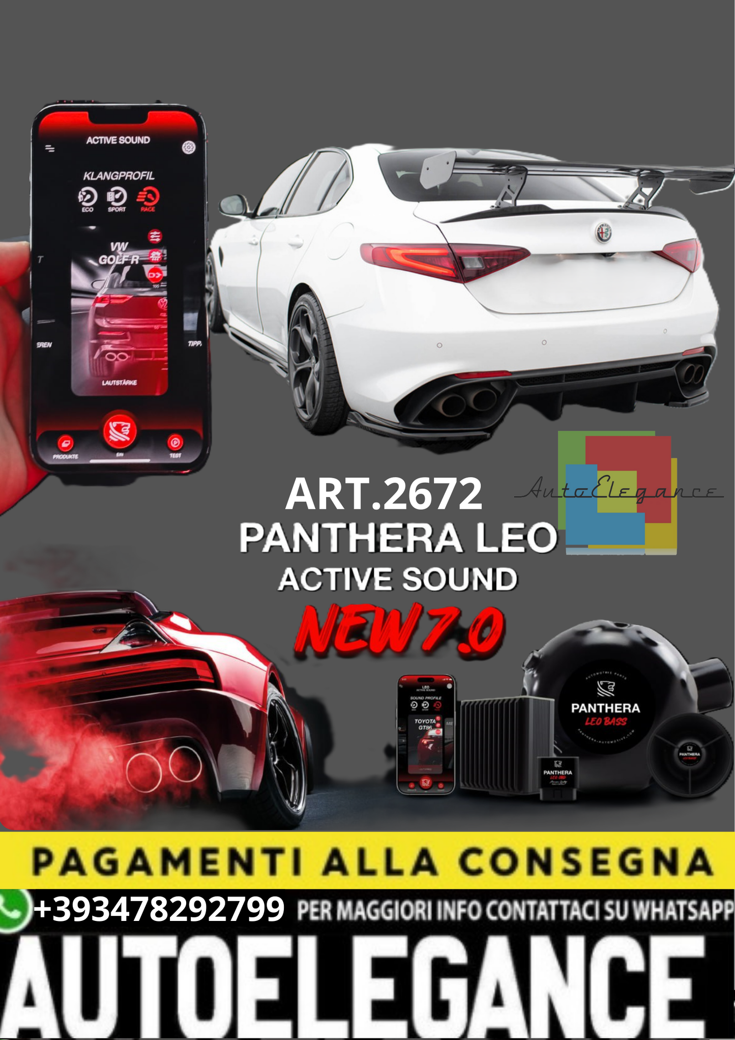 💥💣 ART.2672 PANTHERA SOUND SYSTEM ADATTO PER ALFA ROMEO GIULIA 💣💥