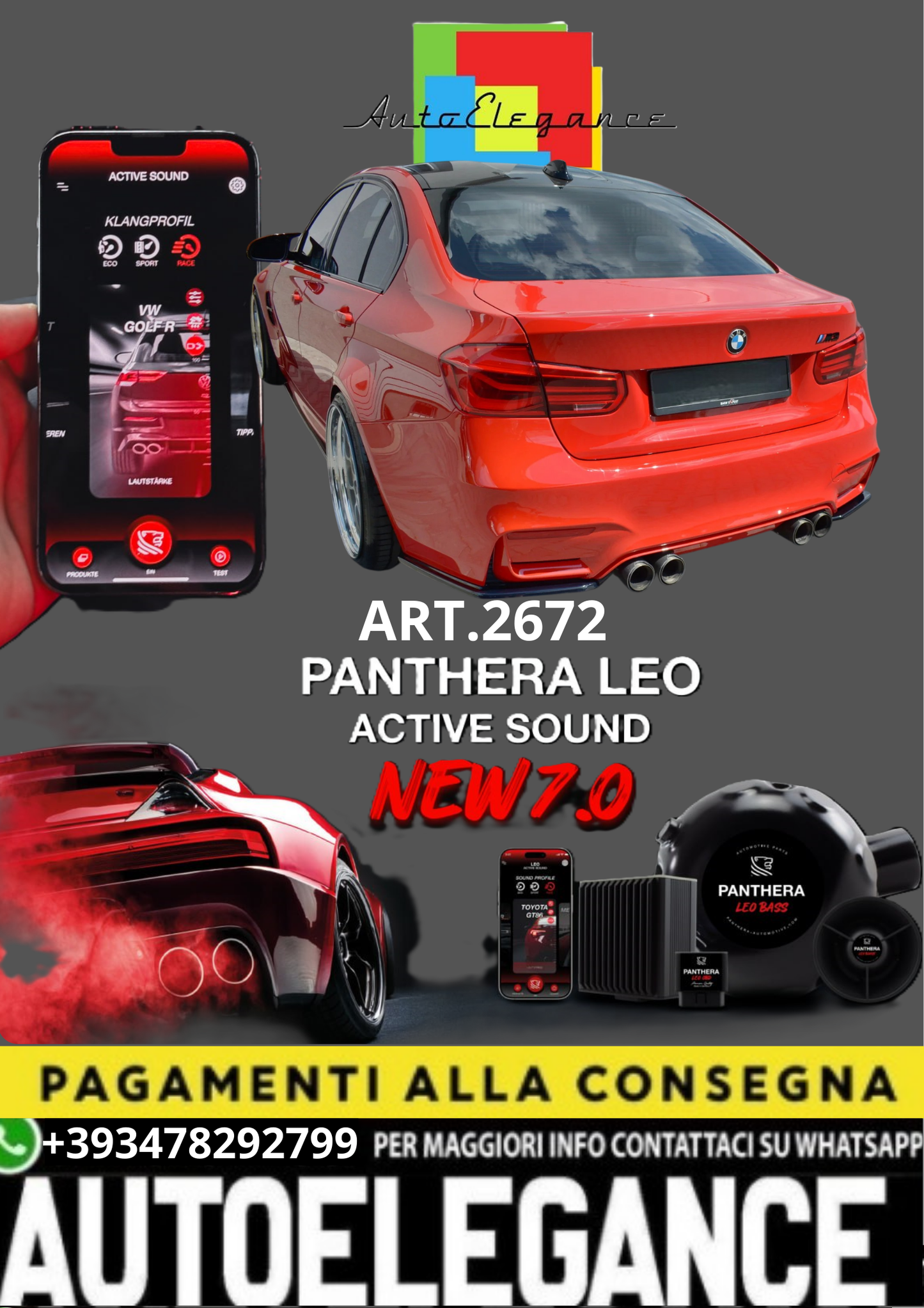 💥💣 ART.2672 PANTHERA SOUND SYSTEM ADATTO PER BMW M3 F80💣💥