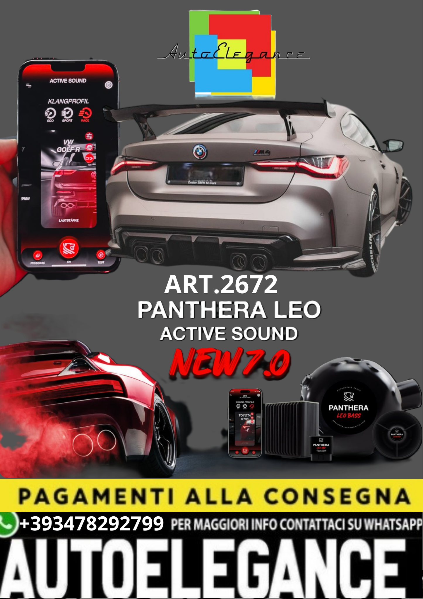 💥💣 ART.2672 PANTHERA SOUND SYSTEM ADATTO PER BMW M4 G82 💣💥