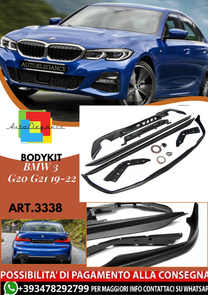 💥ART.3338 BODYKIT SPORT NERO STILE PERFORMANCE adatto a BMW 3 G20 G21 19-22💥
