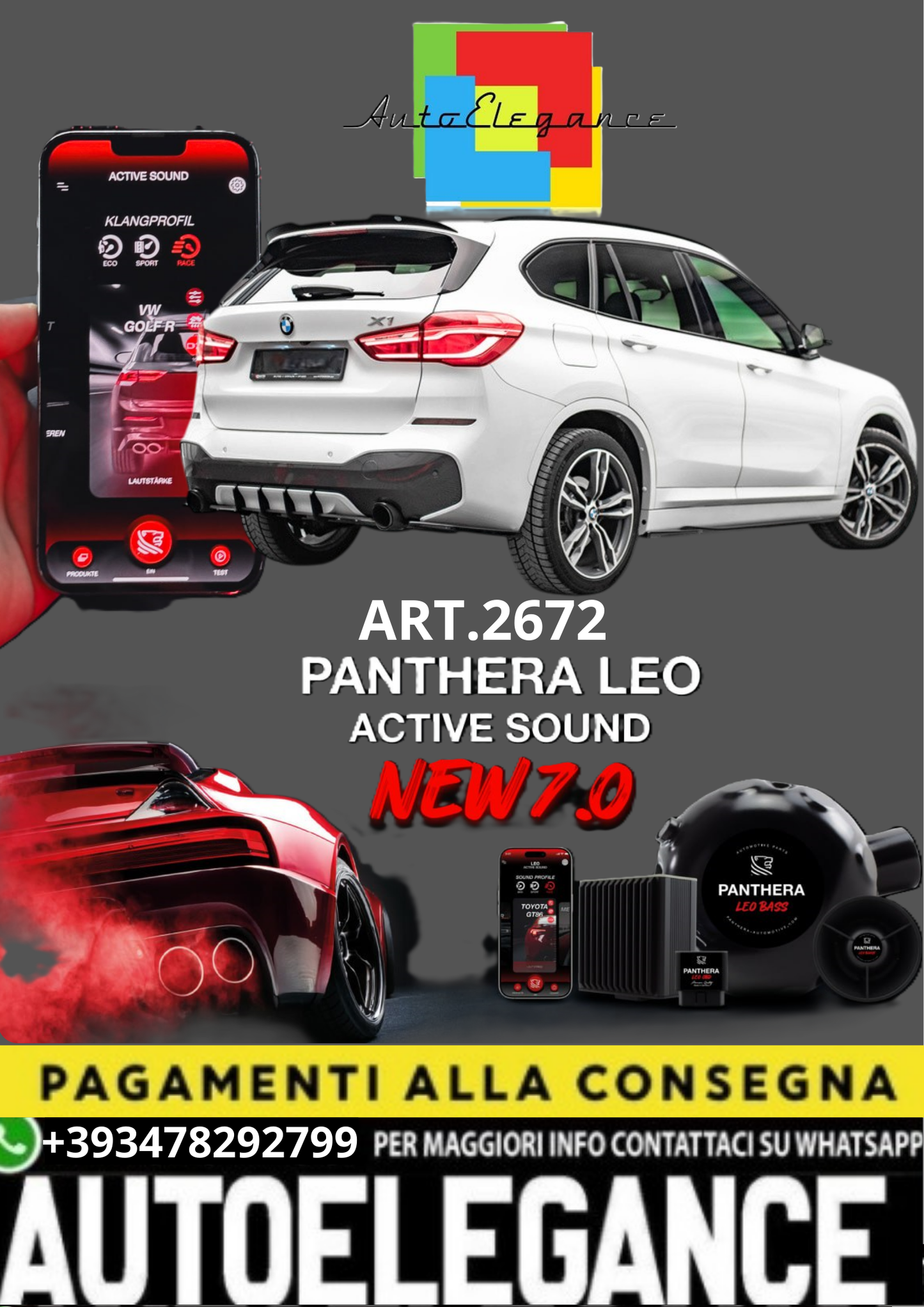 💥💣 ART.2672 PANTHERA SOUND SYSTEM ADATTO PER BMW X1 💣💥
