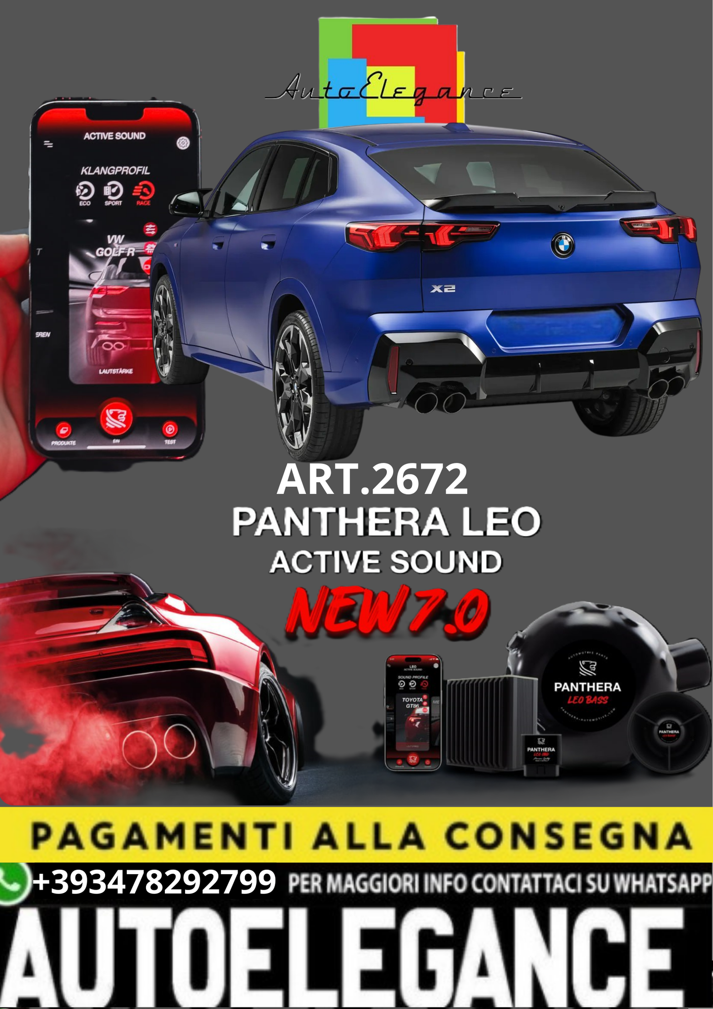 💥💣 ART.2672 PANTHERA SOUND SYSTEM ADATTO PER BMW X2 F39/U10💣💥