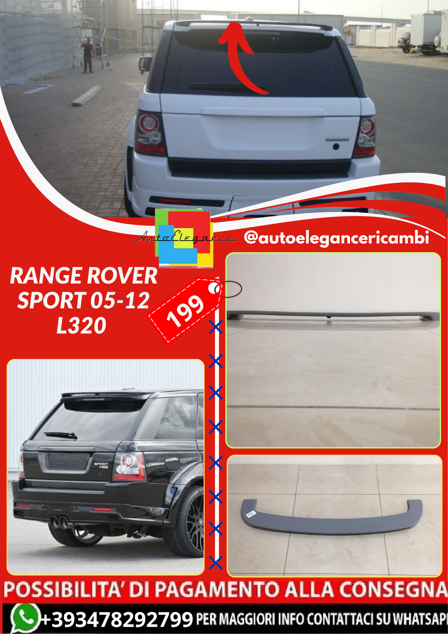 ART.4513 Spoiler tetto Range Rover Sport 05-12 L320 Grezzo (Copia)