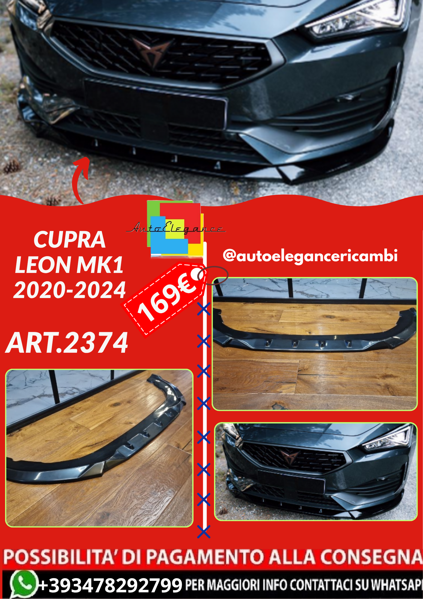 ART.2374 SPLITTER CUPRA LEON MK1 2020-2024