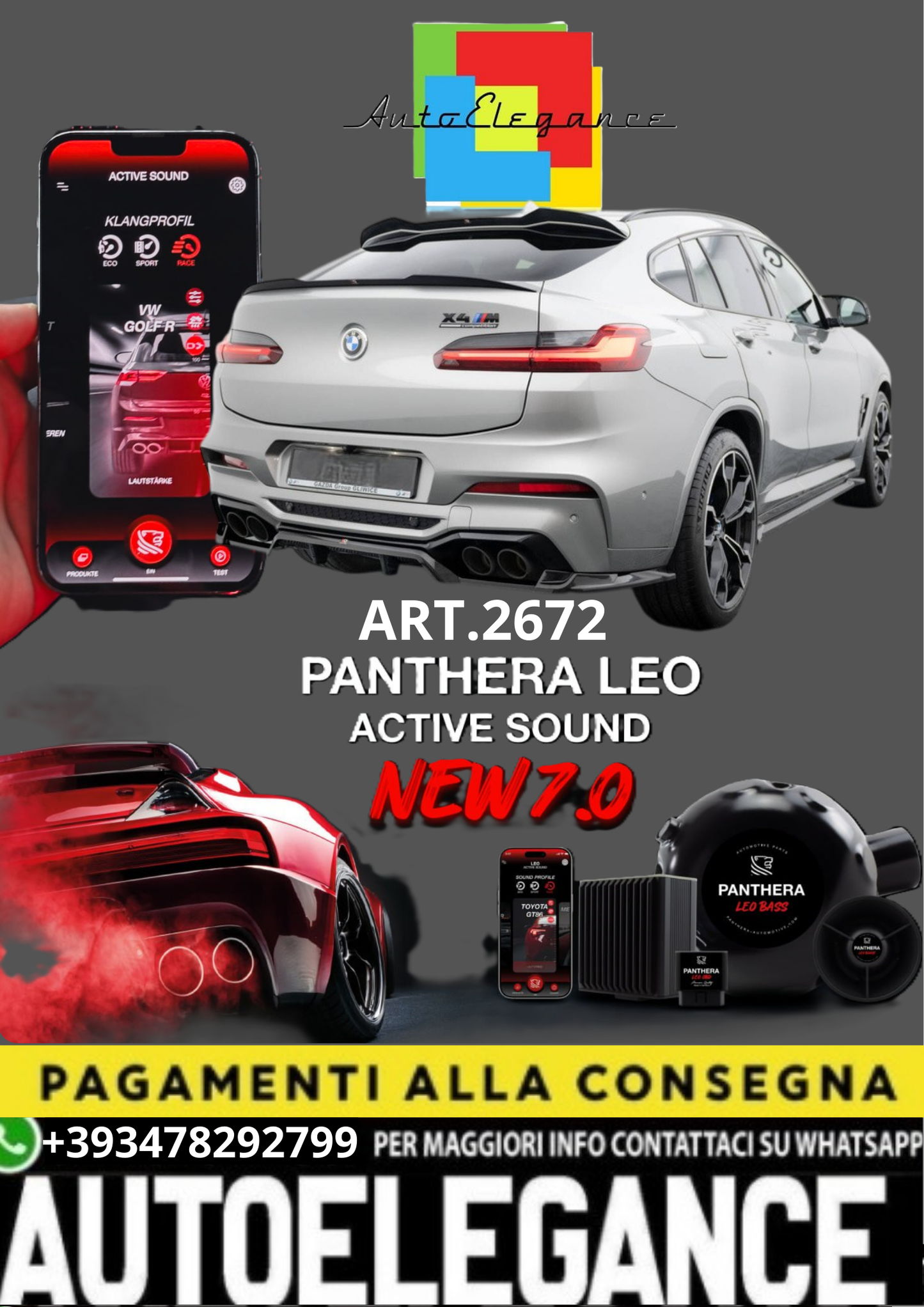 💥💣 ART.2672 PANTHERA SOUND SYSTEM ADATTO PER BMW X4 M F98 💣💥