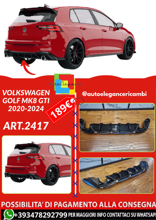 ART.2417 DIFFUSORE VOLKSWAGEN GOLF MK8 GTI 2020-2024