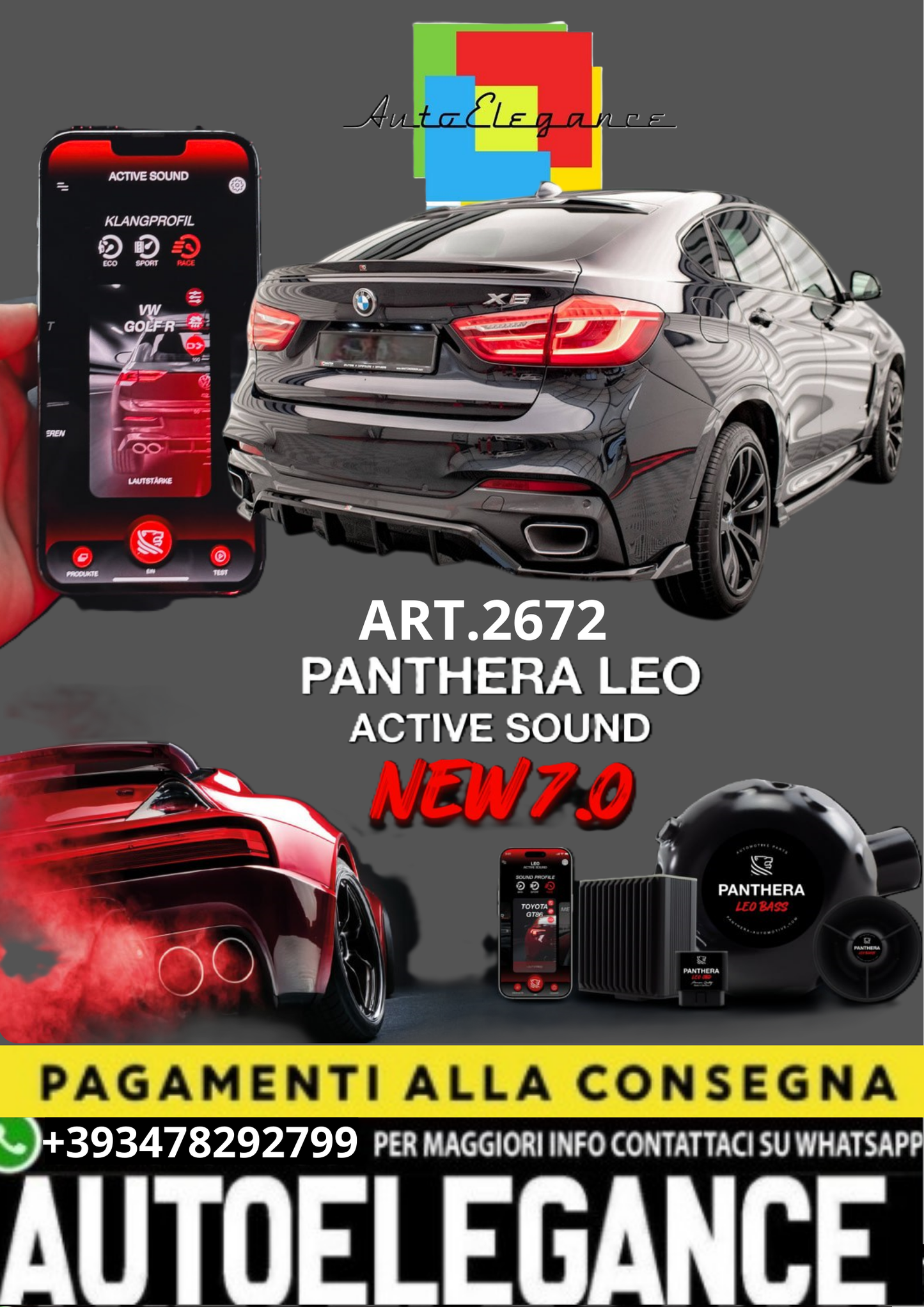 💥💣 ART.2672 PANTHERA SOUND SYSTEM ADATTO PER BMW X6 F16 💣💥