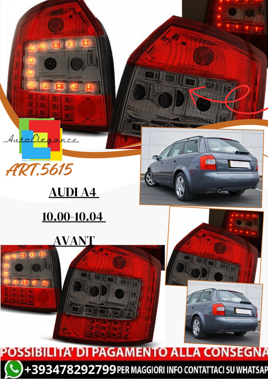 💫ART.5615 FARI POSTERIORE LED ADATTO PER AUDI A4 10.00-10.04 AVANT💫