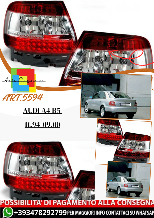 💫ART.5594 FARI POSTERIORE LED ADATTO PER AUDI A4 B5 11.94-09.00💫