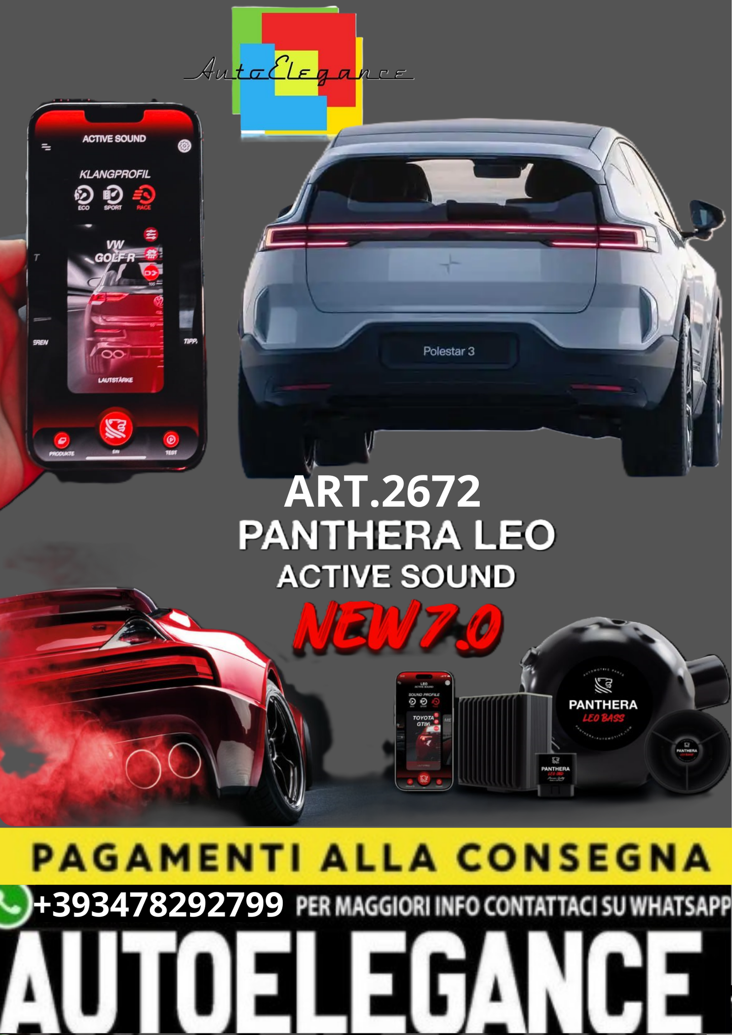 💥 ART.2672 PANTHERA SOUND SYSTEM ADATTO PER VOLVO POLESTAR 4💥